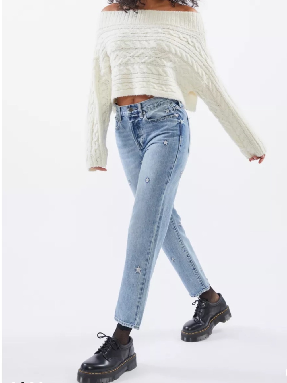 Pistola Charlie Star Embroidered Straight Leg Jeans Supernova 28 100% Cotton